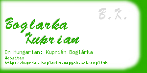boglarka kuprian business card